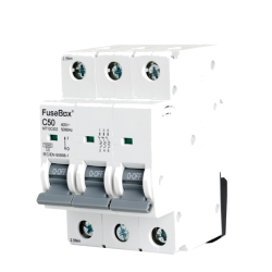 FUSEBOX 50A 10KA C TYPE 3 POLE MCB
