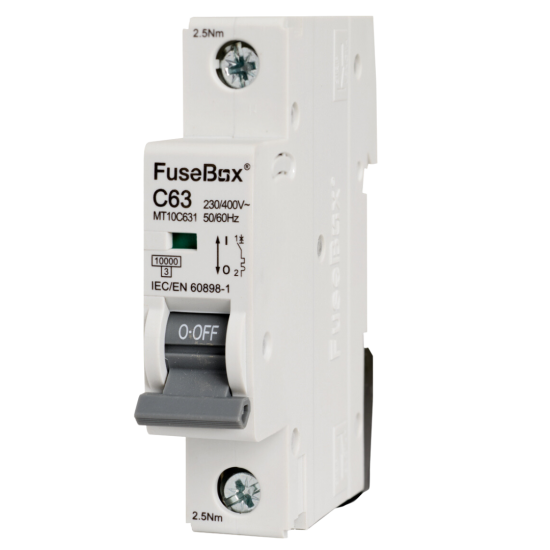 FUSEBOX 63A 10KA C TYPE 1 POLE MCB