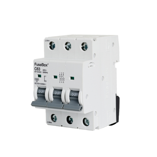 FUSEBOX 63A 10KA C TYPE 3 POLE MCB