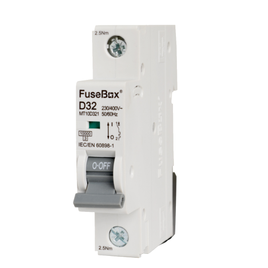 FUSEBOX 32A 10KA D TYPE 1 POLE MCB