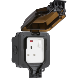 ML KNIGHTSBRIDGE IP66 13A 1 GANG DP SWITCHED SOCKET (BLACK)