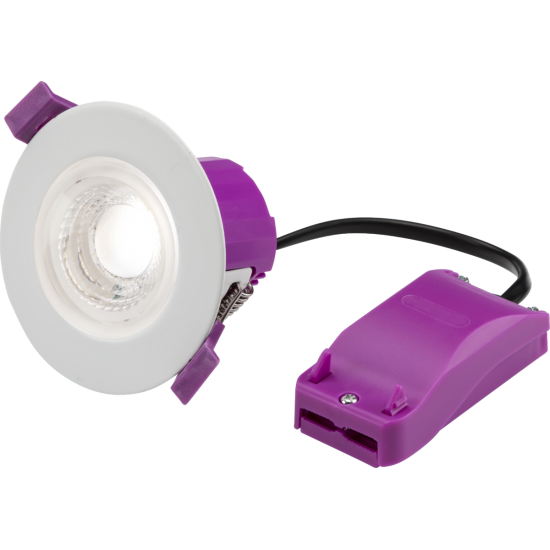 KNIGHTSBRIDGE RENU FIXED DOWNLIGHT IP65 6W CCT (C/W WHITE BEZEL)
