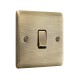 Saxby Raised Screwed 10AX 1 Gang 2-Way Switch - Antique Brass with Black Insert