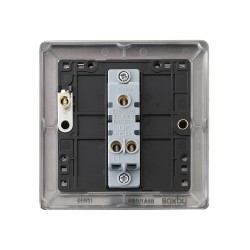 Saxby Raised Screwed 10AX 1 Gang 2-Way Switch - Antique Brass with Black Insert