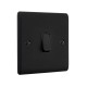Saxby Raised Screwed 10AX 1 Gang 2-Way Switch - Matt Black with Black Insert