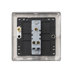 Saxby Raised Screwed 10AX 1 Gang 2-Way Switch - Matt Black with Black Insert