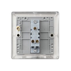 Saxby Raised Screwed 10AX 1 Gang 2-Way Switch - Brushed Steel with Grey Insert