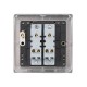 Saxby Raised Screwed 10AX 2 Gang 2-Way Switch - Antique Brass with Black Insert