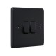 Saxby Raised Screwed 10AX 2 Gang 2-Way Switch - Matt Black with Black Insert