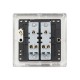 Saxby Raised Screwed 10AX 2 Gang 2-Way Switch - Brushed Steel with Black Insert