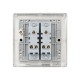 Saxby Raised Screwed 10AX 2 Gang 2-Way Switch - Brushed Steel with Grey Insert