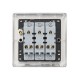 Saxby Raised Screwed 10AX 3 Gang 2-Way Switch - Brushed Steel with Black Insert