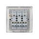 Saxby Raised Screwed 10AX 3 Gang 2-Way Switch - Brushed Steel with Grey Insert