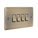 Saxby Raised Screwed 10AX 4 Gang 2-Way Switch - Antique Brass with Black Insert