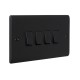 Saxby Raised Screwed 10AX 4 Gang 2-Way Switch - Matt Black with Black Insert
