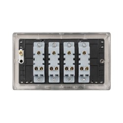 Saxby Raised Screwed 10AX 4 Gang 2-Way Switch - Matt Black with Black Insert