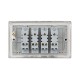 Saxby Raised Screwed 10AX 4 Gang 2-Way Switch - Brushed Steel with Grey Insert