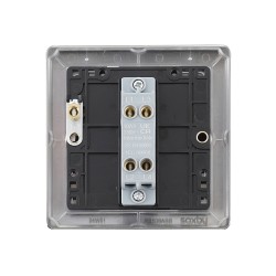 Saxby Raised Screwed 10AX 1 Gang Intermediate Switch - Antique Brass with Black Insert