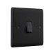 Saxby Raised Screwed 10AX 1 Gang Intermediate Switch - Matt Black with Black Insert