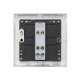 Saxby Raised Screwed 10AX 1 Gang Intermediate Switch - Brushed Steel with Black Insert