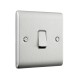 Saxby Raised Screwed 10AX 1 Gang Intermediate Switch - Brushed steel with Grey Insert