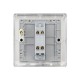 Saxby Raised Screwed 10AX 1 Gang Intermediate Switch - Brushed steel with Grey Insert