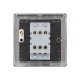 Saxby Raised Screwed 10AX 1 Gang 3-Pole Fan Isolator Switch - Antique Brass with Black Insert