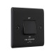 Saxby Raised Screwed 10AX 1 Gang 3-Pole Fan Isolator Switch - Matt Black with Black Insert