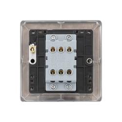 Saxby Raised Screwed 10AX 1 Gang 3-Pole Fan Isolator Switch - Matt Black with Black Insert
