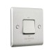 Saxby Raised Screwed 10AX 1 Gang 3-Pole Fan Isolator Switch - Brushed Steel with Grey Insert