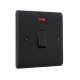 Saxby Raised Screwed 20A 1 Gang Double Pole Switch With Neon - Matt Black with Black Insert