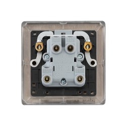 Saxby Raised Screwed 20A 1 Gang Double Pole Switch With Neon - Matt Black with Black Insert