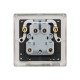Saxby Raised Screwed 20A 1 Gang Double Pole Switch With Neon - Brushed Steel with Black Insert