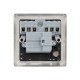 Saxby Raised Screwed 13A Switched Fused Spur Unit - Brushed Steel with Black Inserts