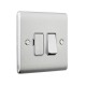 Saxby Raised Screwed 13A Switched Fused Spur Unit - Brushed Steel with Grey Inserts