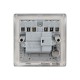 Saxby Raised Screwed 13A Switched Fused Spur Unit - Brushed Steel with Grey Inserts
