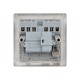 Saxby Raised Screwed 13A Switched Fused Spur Unit with Neon - Brushed Steel with Grey Inserts