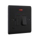 Saxby Raised Screwed 13A Switched Fused Spur Unit with F.O & Neon - Matt Black with Black Inserts