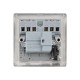 Saxby Raised Screwed 13A Switched Fused Spur Unit with F.O & Neon - Brushed Steel with Grey Inserts