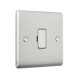 Saxby Raised Screwed 13A Unswitched Fused Spur Unit - Brushed Steel with Grey Insert