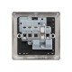 Saxby Raised Screwed 13A 1 Gang Double Pole Switched Socket - Matt Black with Black Inserts
