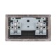 Saxby Raised Screwed 13A 2 Gang Double Pole Switched Socket - Antique Brass with Black Inserts