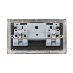 Saxby Raised Screwed 13A 2 Gang Double Pole Switched Socket - Matt Black with Black Inserts