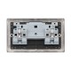 Saxby Raised Screwed 13A 2 Gang Double Pole Switched Socket - Matt Black with Black Inserts