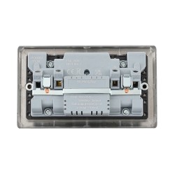 Saxby Raised Screwed 13A 2G DP Switched Socket with 15.5 USB A&C - Matt Black with Black Inserts