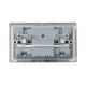 Saxby Raised Screwed 13A 2G DP Switched Socket with 15.5 USB A&C - Brushed Steel with Grey Inserts