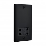 Saxby Raised Screwed Dual Voltage Shaver Socket - Matt Black with Black Insert