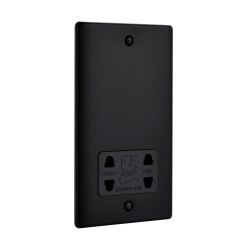 Saxby Raised Screwed Dual Voltage Shaver Socket - Matt Black with Black Insert