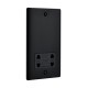 Saxby Raised Screwed Dual Voltage Shaver Socket - Matt Black with Black Insert