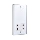Saxby Raised Screwed Dual Voltage Shaver Socket - Polished Chrome with White Insert